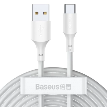 Kabl BASEUS USB A - Type C 2.4A Wisdom 1.5m white (2 Pcs)