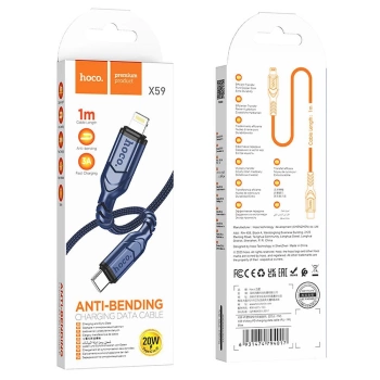 Kabl HOCO Type C to Lightning PD 3A 20W X59 1 m blue