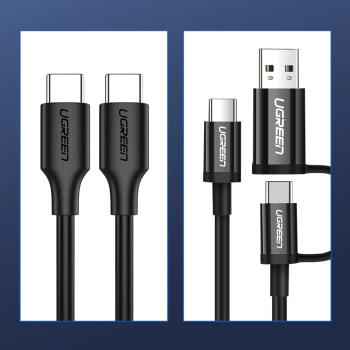 Kabl Ugreen USB-C to USB-C PD QC 3A US286 2m crni