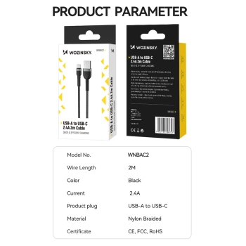 Kabl Wozinsky WNBAC1 USB-A - USB-C 2.4A 1m