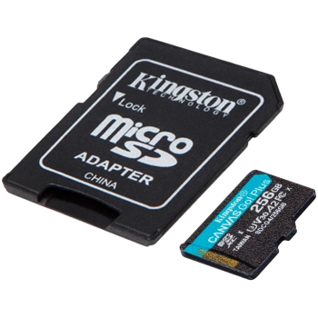 KINGSTON 256GB microSDXC Canvas Go Plus Gen4 200MB/s A2 U3 V30 Card + Adapter