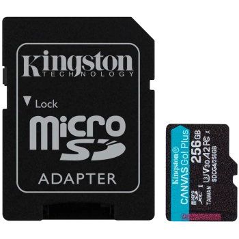 KINGSTON 256GB microSDXC Canvas Go Plus Gen4 200MB/s A2 U3 V30 Card + Adapter