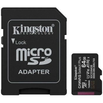 Kingston 64GB microSDXC Canvas Select Plus Gen3 100MB/s A1 Card + Adapter
