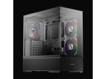 LC-Power Case Gaming 812BOnyx Vision, Midi-Tower, ATX3xARGB fans,GPU: 400mm, CPU Cooler: 190m