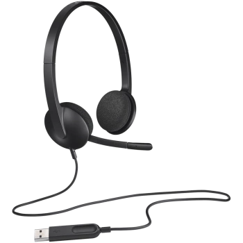 LOGITECH H340 Corded Headset - BLACK - USB