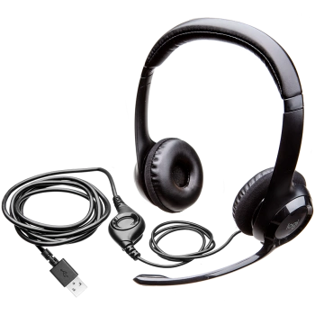 LOGITECH H390 Corded Headset - BLACK - USB