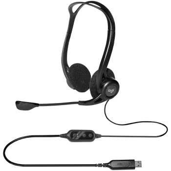 LOGITECH PC960 Corded Stereo Headset BLACK - USB