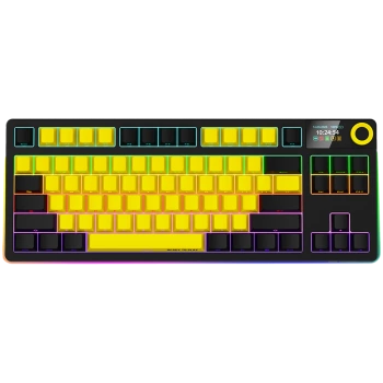 LORGAR KBP70TKLW, Wireless TKL Mechanical Gaming Keyboard Pro, Black/yellow, EN layout