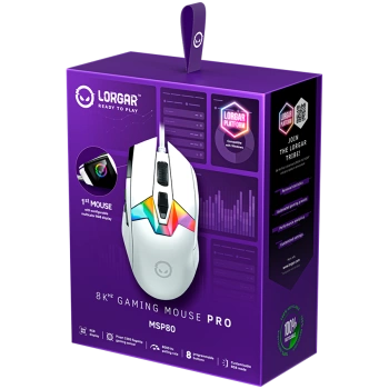 LORGAR MSP80, 8000 Hz Gaming Mouse Pro, White
