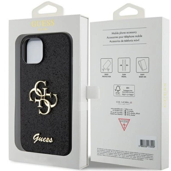 Maska GUESS Original faceplate za iPhone 15 (Fixed Glitter Big 4G)