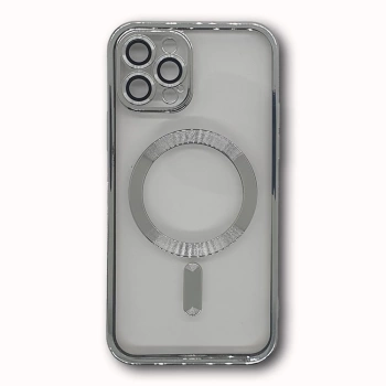 Maska Magsafe silikon za iPhone 12 Pro srebrena