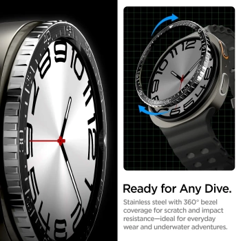 Maska Spigen Bezel Tune Pro Pilot Cover za Samsung Galaxy Watch 8 44mm silver
