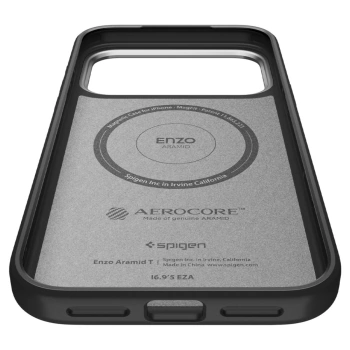 Maska Spigen Enzo Aramid "T" MagSafe za iPhone 17 Pro crna/silver