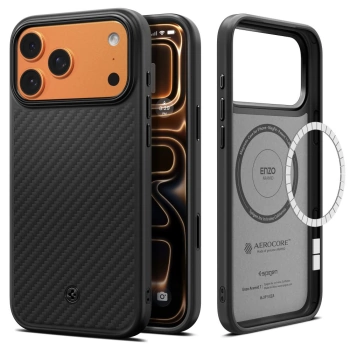 Maska Spigen Enzo Aramid "T" MagSafe za iPhone 17 Pro Max crna