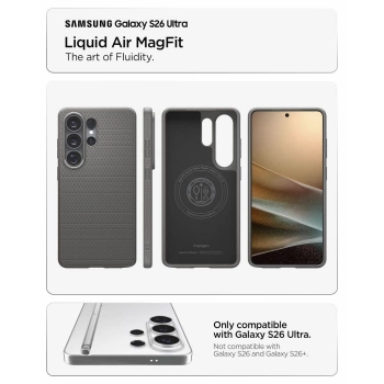 Maska Spigen Liquid Air MagSafe za Samsung S26 Ultra siva