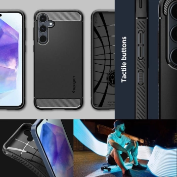 Maska SPIGEN Rugged Armor za Samsung A55 mat crna