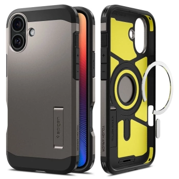 Maska SPIGEN Tough Armor komp.sa MagSafe za iPhone 16 gunmetal