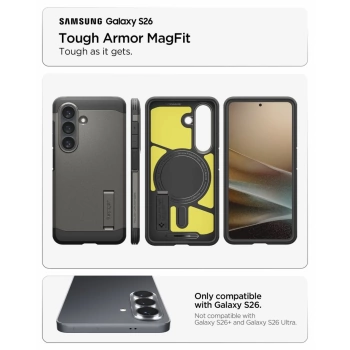 Maska Spigen Tough Armor MagSafe za Samsung S26 siva