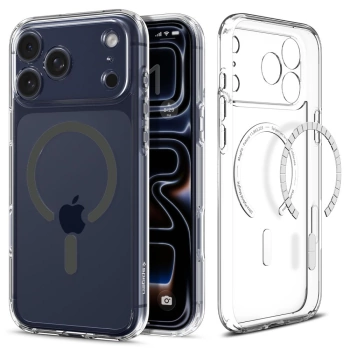 Maska Spigen Ultra Hybrid MagSafe za iPhone 17 Pro clear/siva