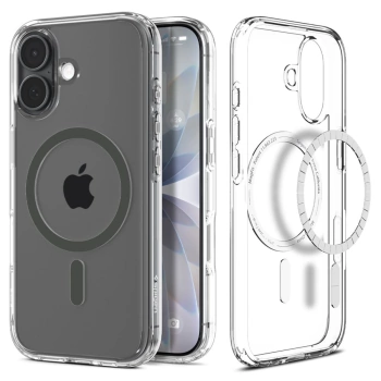 Maska Spigen Ultra Hybrid MagSafe za iPhone 17 providna/siva
