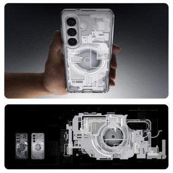 Maska Spigen Ultra Hybrid MagSafe za Samsung S26 Zero One clear bijela