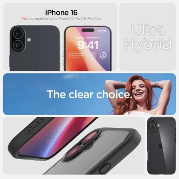 Maska SPIGEN Ultra Hybrid za iPhone 16 mat crna