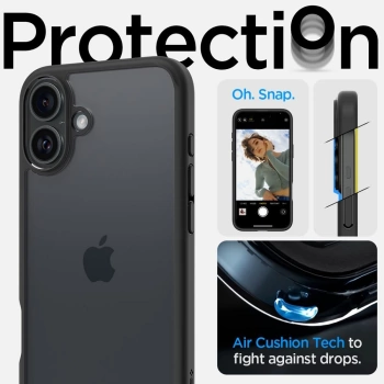 Maska SPIGEN Ultra Hybrid za iPhone 16 mat crna