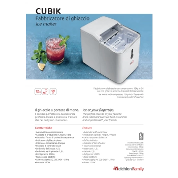 MELCHIONI family Aparat za led - Ledomat,  1.5 lit, 12kg/24 h, R600a - Cubik