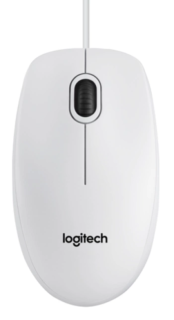 Miš žični Logitech B100 optical USB, bijeli