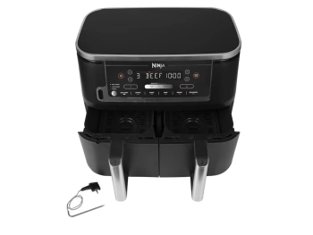 Ninja dvozonska fritezaKap. 9.5L, snaga 247W, 6 funkcija, digitalni termometar i kont. table