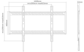 Nosač za TV REFLECTA PLANO Flat 100-9060 ; 60-100" ; max100kg; black