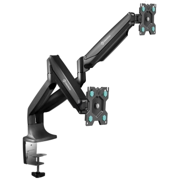 ONKRON Dual Monitor Desk Mount Stand for 13 to 32-Inch LCD LED Monitors up to 9 kg, Black