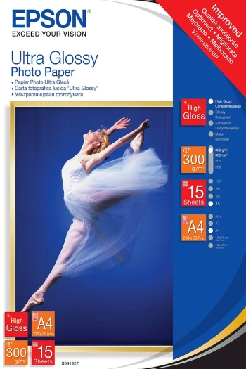 Papir EPSON Ultra Glossy A4, 15l, 300g/m²