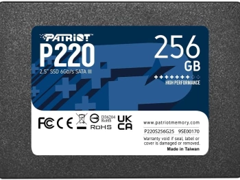 Patriot SSD 256GB 2.5", P220up to R/W: 550/500 MB/s