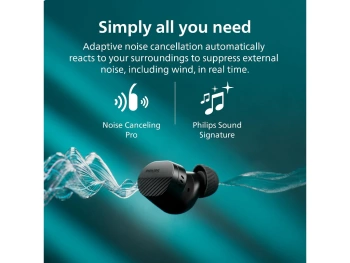 Philips TAT5000BK BT slusaliceDetaljan prirodni zvuk; 6 mikrNoise Canceling Pro; 4oh baterija