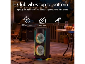 Philips TAX5000E/10 BT zvučnikmaks. 200W-100W RMS; bat do14hsvjetlosni efekti; ulaz gitara i mikrofo