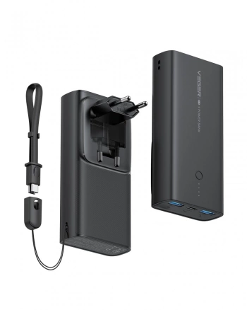 Prenosna baterija VEGER 10000mAh PD QC3.0 20W crna