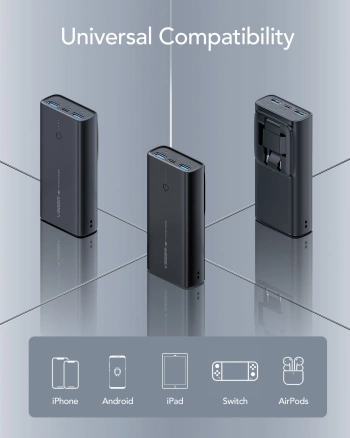 Prenosna baterija VEGER 10000mAh PD QC3.0 20W crna