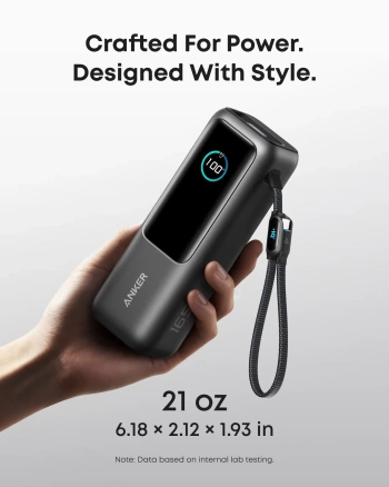 Prenosna baterija Anker Laptop Power Bank 25K 165W Built-In USB-C crna