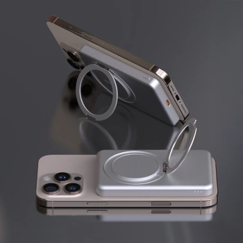 Prenosna baterija Dudao K28S 5000mAh MagSafe wireless powerbank 20W silver