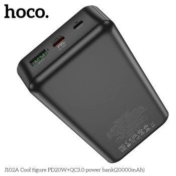 Prenosna baterija HOCO Powrbank J102A 20000mAh 3A 20W crni