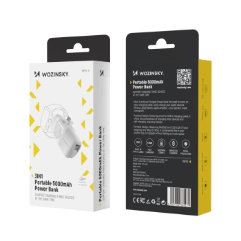 Prenosna baterija Wozinsky WF16-YCS 5000mAh 15W USB-C Mini USB-C + Apple watch