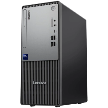 ThinkCentre neo 50t Gen 6, Intel Core Ultra 7 265, 1x 16GB DDR5-5600, 1TB SSD M.2, GeForce RTX 3050 6GB GDDR6, Wi-Fi 6 + BT 5.2, Front: 3x USB 3.2, 2x USB 2.0, CR, Back: 2x USB 3.2, 2x USB 2.0, HDMI, DP, VGA, RJ45, USB KB/Mouse, No OS, 3Yr