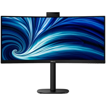 PHILIPS Monitor 34B2U3600CH 34" Curved, VA, 21:9, 3440x1440 (WQHD), 1500R, 120Hz, 4ms, 300 cd/m2, 3500:1, HDR10, Adaptive Sync, 5.0 Mpixel Webcam, 2xHDMI, 1xDP, 1xUSB-C (DP Alt mode, PD 90W), USB hub, KVM, RJ45, Speakers, Ergo