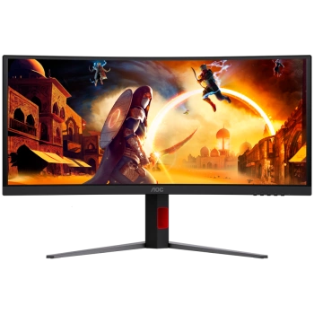 AOC Monitor Gaming CU34G4CA Curved 34", UWQHD (3440x1440), Fast VA, 1500R, 180Hz, 1ms (GtG), 450cd/m2, 3000:1, Adaptive Sync, HDR400, USB hub, 1x USB-C (DP Alt mode, PD 90W), 2x HDMI 2.0, 1x DP 1.4, KVM, HAS