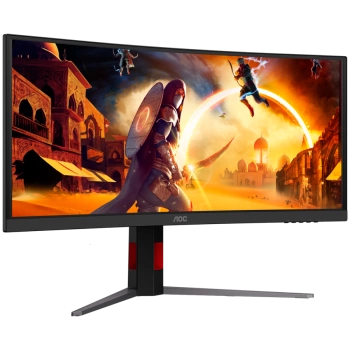 AOC Monitor Gaming CU34G4CA Curved 34", UWQHD (3440x1440), Fast VA, 1500R, 180Hz, 1ms (GtG), 450cd/m2, 3000:1, Adaptive Sync, HDR400, USB hub, 1x USB-C (DP Alt mode, PD 90W), 2x HDMI 2.0, 1x DP 1.4, KVM, HAS