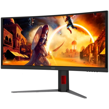 AOC Monitor Gaming CU34G4CA Curved 34", UWQHD (3440x1440), Fast VA, 1500R, 180Hz, 1ms (GtG), 450cd/m2, 3000:1, Adaptive Sync, HDR400, USB hub, 1x USB-C (DP Alt mode, PD 90W), 2x HDMI 2.0, 1x DP 1.4, KVM, HAS