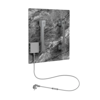 AENO Premium Eco Smart Quadro Wall Heater, 500W, 50x50 cm., Tempered glass, Infrared+convection heating type, LED display Plug type: Europe (E/F type), Antique Marble, Made in Poland, Limited edition
