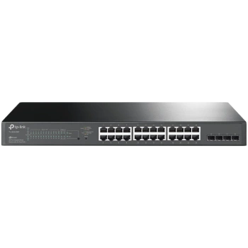 TP-Link SG2428P Omada 28-Port Gigabit Smart Switch with 24-Port PoE+, 24× Gigabit 802.3af/at PoE+ ports and 4× Gigabit SFP slots, 250 W total PoE budget, Omada app, Static Routing, VLAN, ACL, QoS, IGMP Snooping, Zero-Touch Provisioning