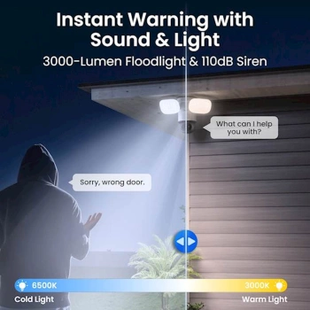 Reolink Ip Kamera TrackFlex Floodlight F850W, 8MP, 4K, 3000 lumena reflektori 30M IR, 6x zoom, Ai